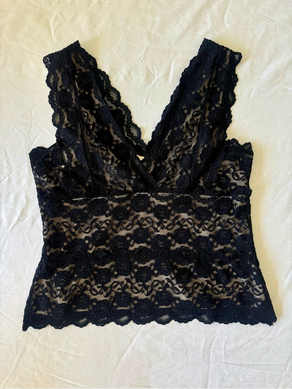 George Black Soot Lace Bustier/Camisole Tank Top, Women’s Size - L (12/14)